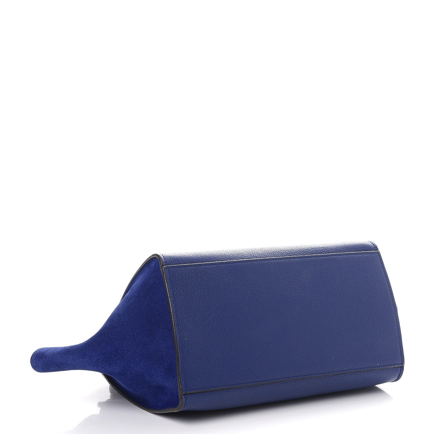 Drummed Calfskin Suede Small Trapeze Indigo