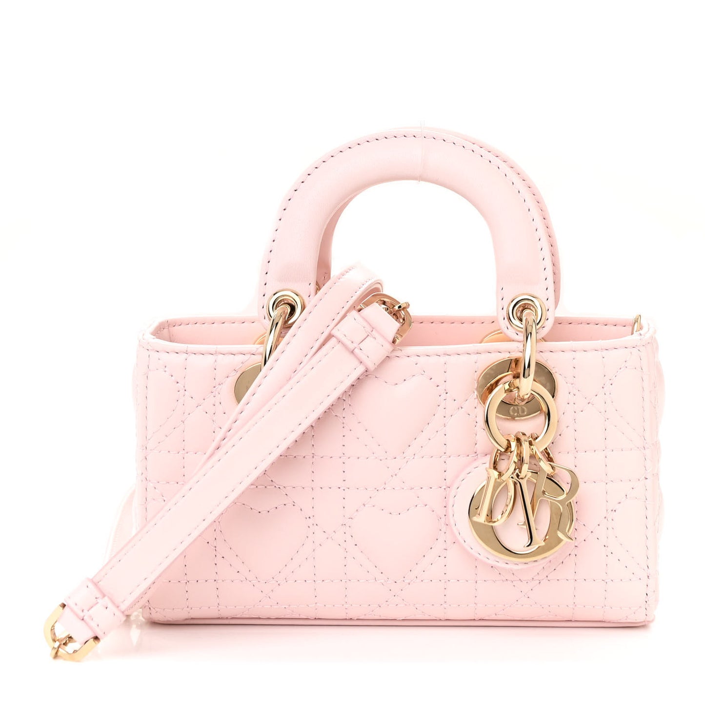 Lambskin Cannage Dioramour Micro Lady D-Joy Rose De Vents