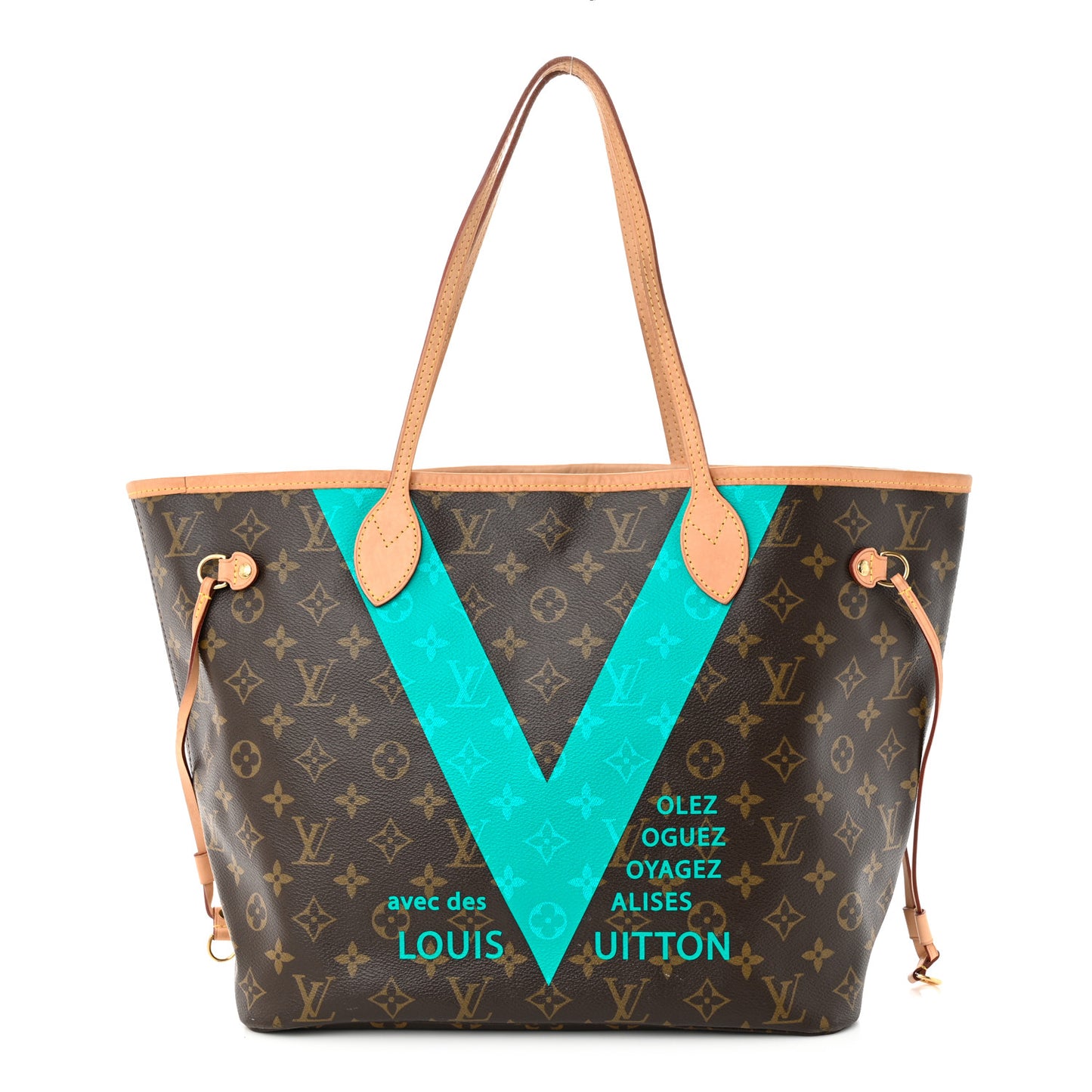 Monogram V Neverfull MM Turquoise