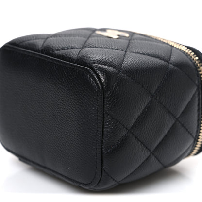 Chanel Caviar Quilted Mini Vanity Case With Chain Black 10 of 11