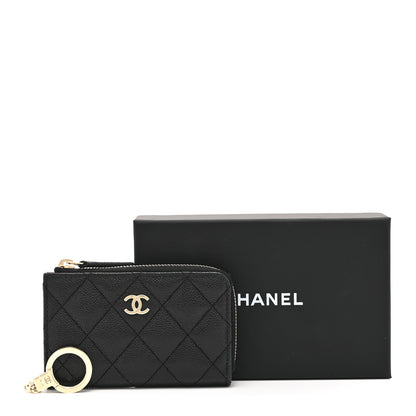 Chanel Caviar Quilted Zipped Key Holder Case Black 10 of 10
