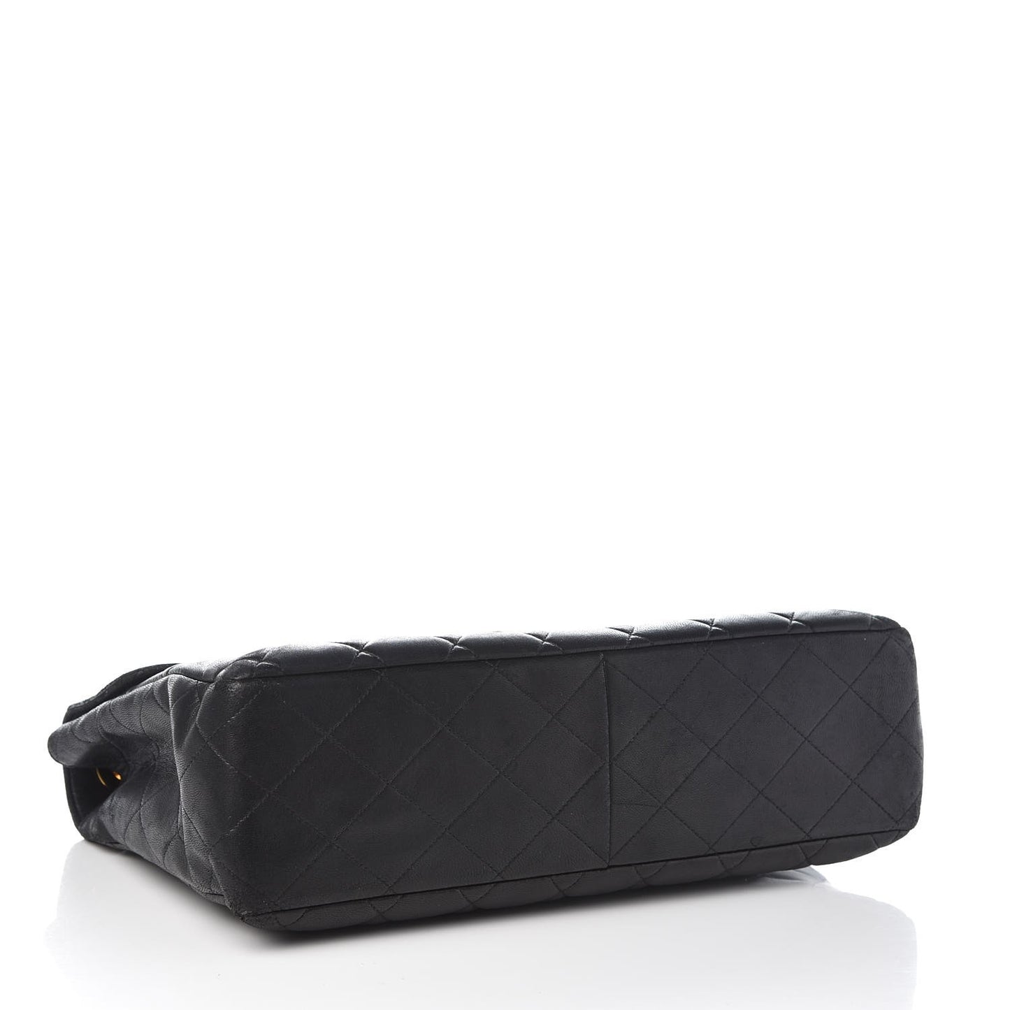 Lambskin Quilted Jumbo Single Flap Black