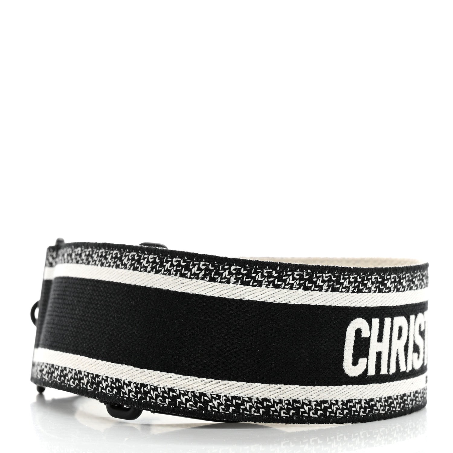 Christian Dior Canvas Embroidered Shoulder Strap Black Ultramatte 2 of 4