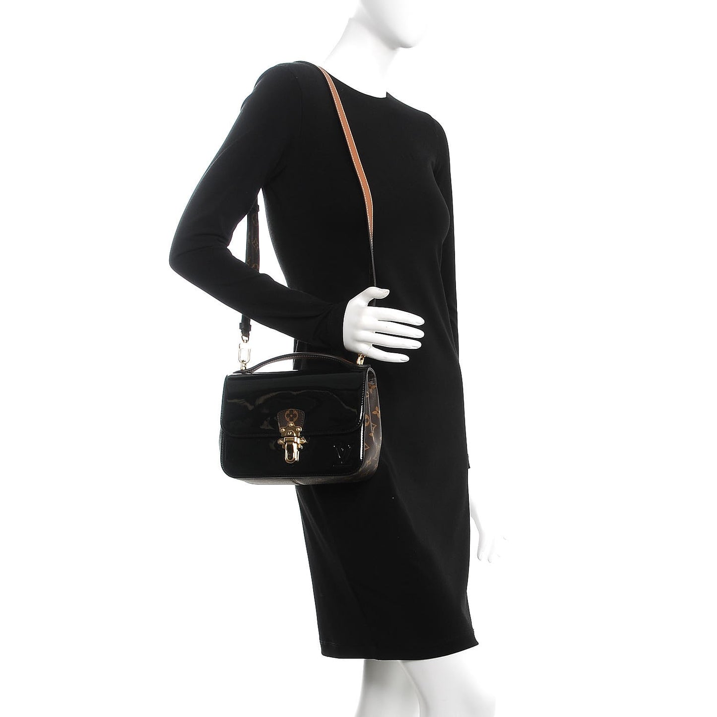 Patent Calfskin Monogram Cherrywood BB Black