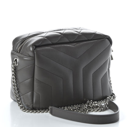 Saint Laurent Calfskin Y Quilted Monogram Small Loulou Bowling Bag Earth 3 of 9