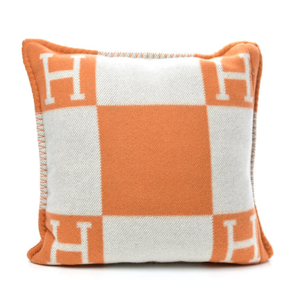 Hermes Wool Cashmere Avalon Pillow PM Ecru Potiron 2 of 3