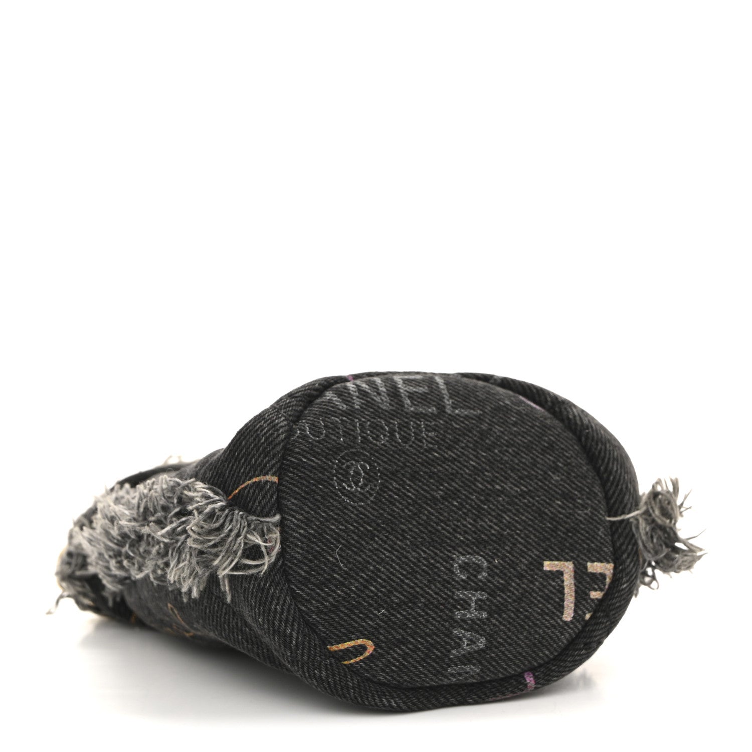 Chanel Denim Quilted Mood Mini Bucket With Chain Black Multicolor 4 of 11