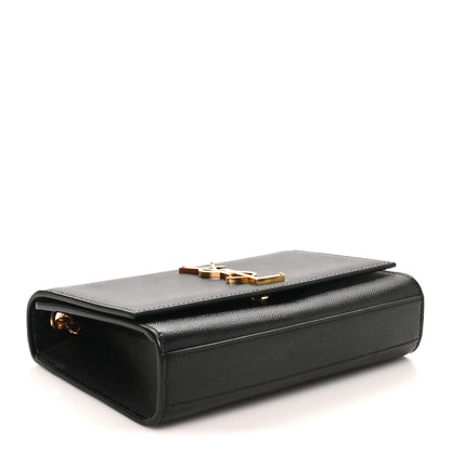 Saint Laurent Grain De Poudre Small Classic Monogram Kate Satchel Black 4 of 10