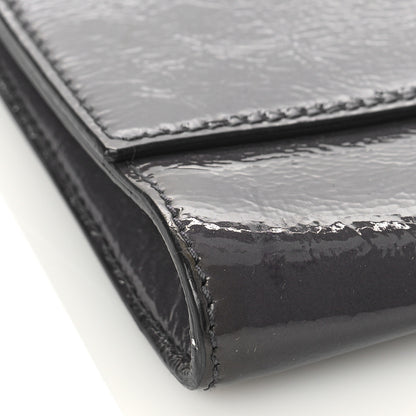 Saint Laurent Textured Patent Monogram Large Belle De Jour Clutch Grey 7 of 8