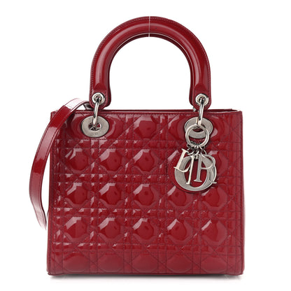 Christian Dior Patent Cannage Medium Lady Dior Red 1 of 12