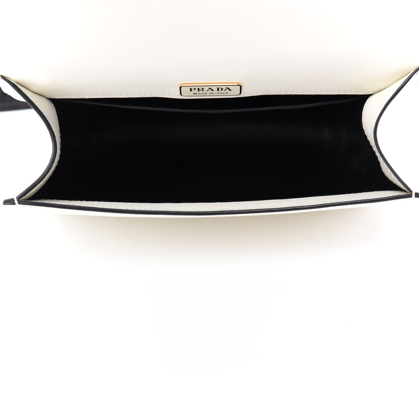 City Calf Crocodile Calfskin Embossed Pionniere Saddle Bag Black White