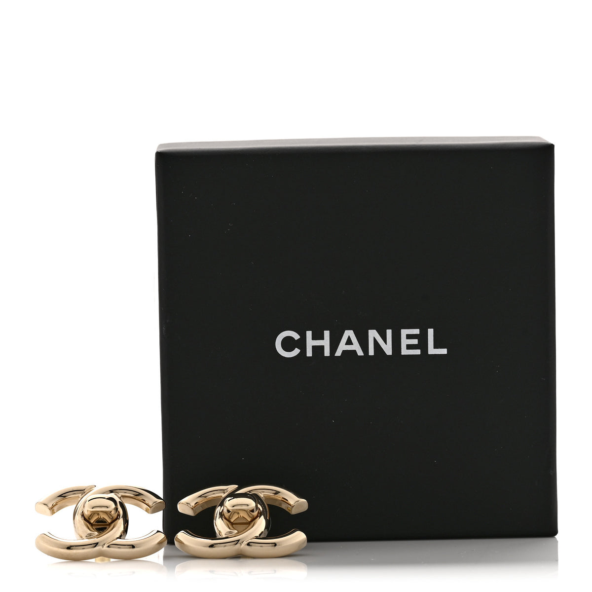 Chanel Metal CC Turnlock Earrings Gold 5 of 5