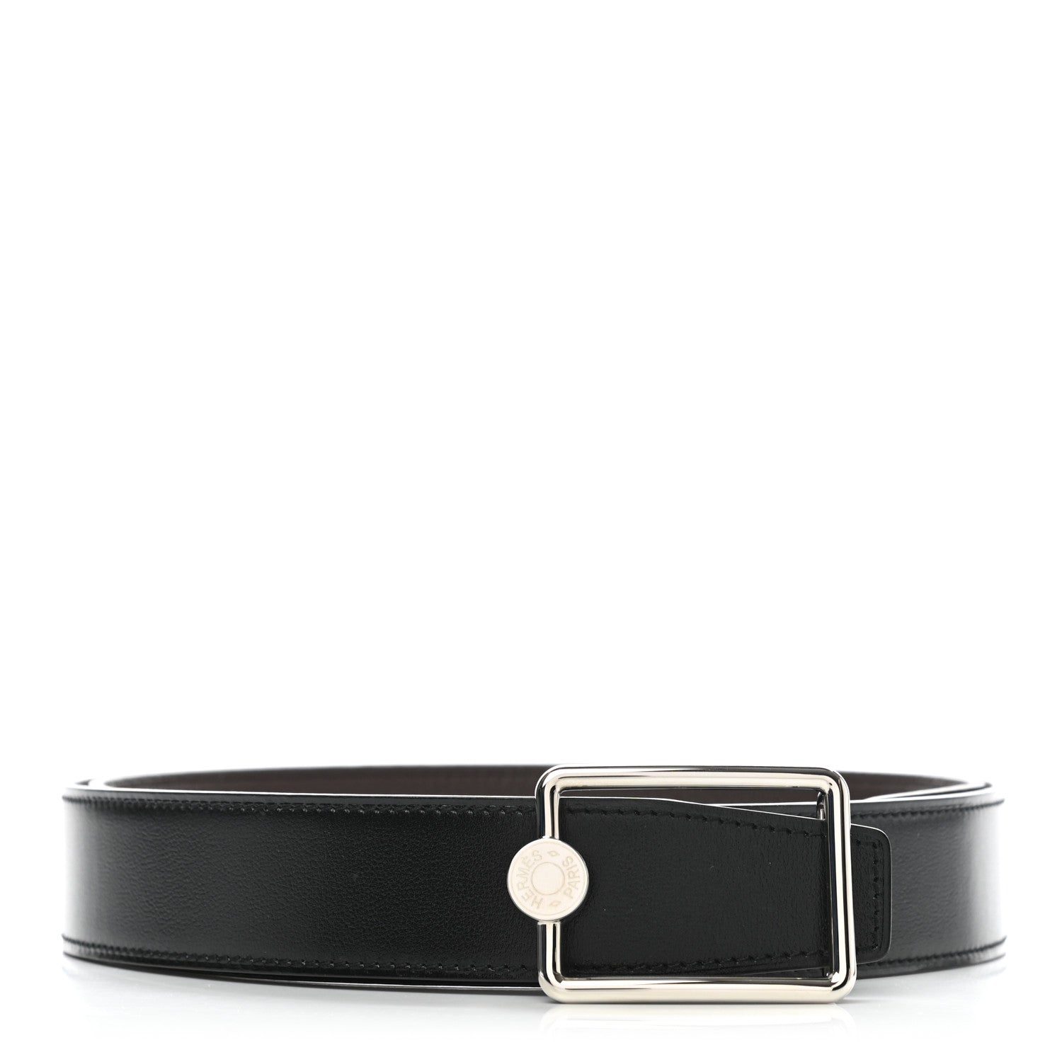 Hermes Box Togo 38mm Oscar Belt 100 Black Chocolate 1 of 5