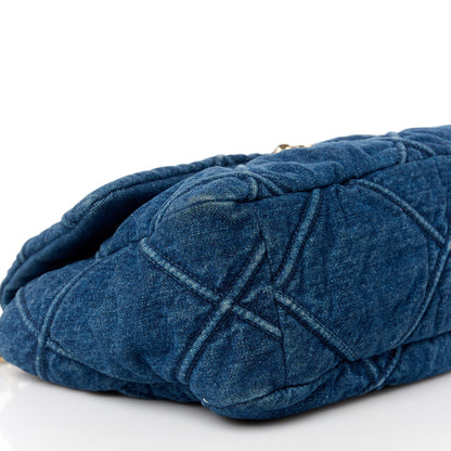 Chanel Denim Quilted Large Chanel 19 Flap Blue 9 of 10