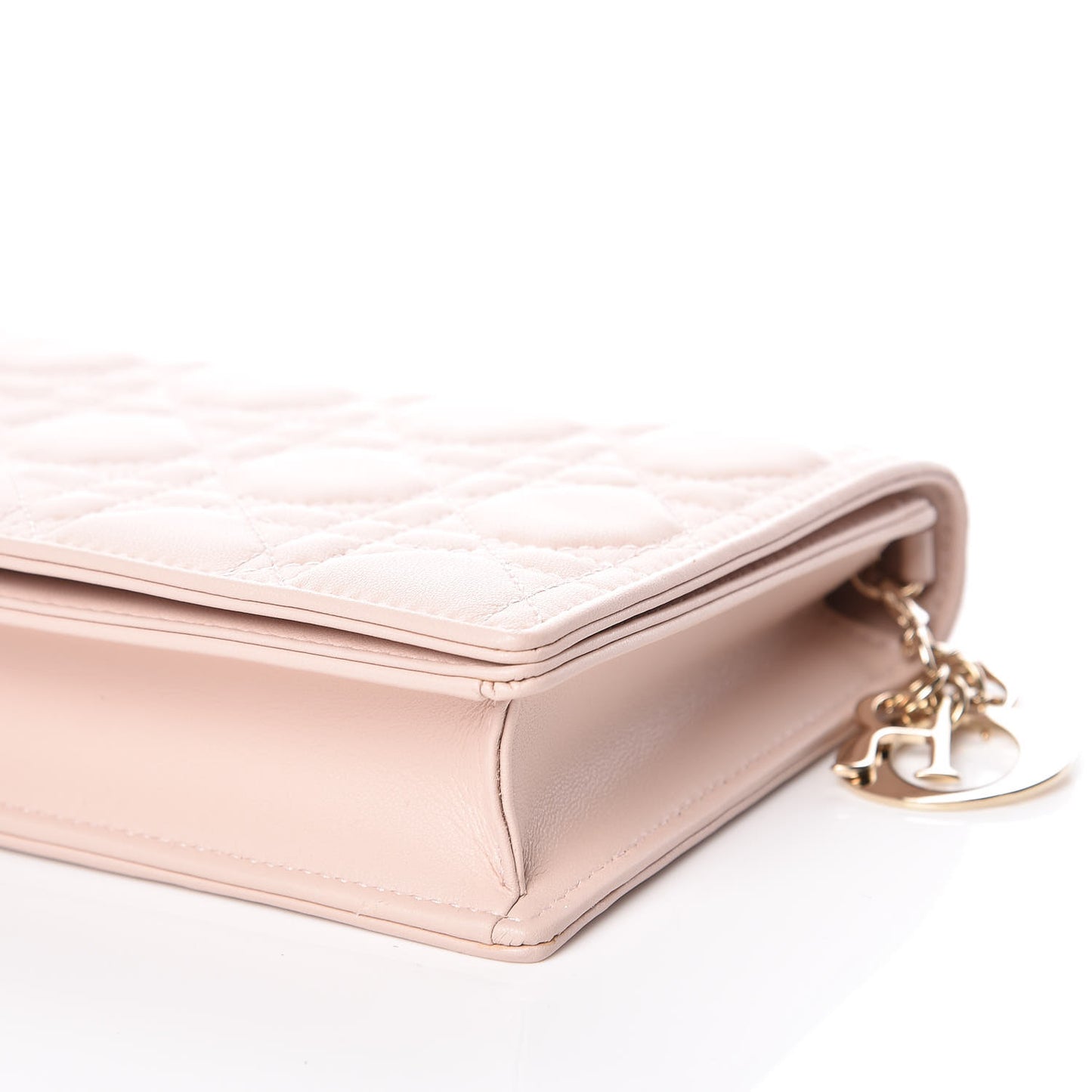 Lambskin Cannage Lady Dior Clutch Rose Poudre