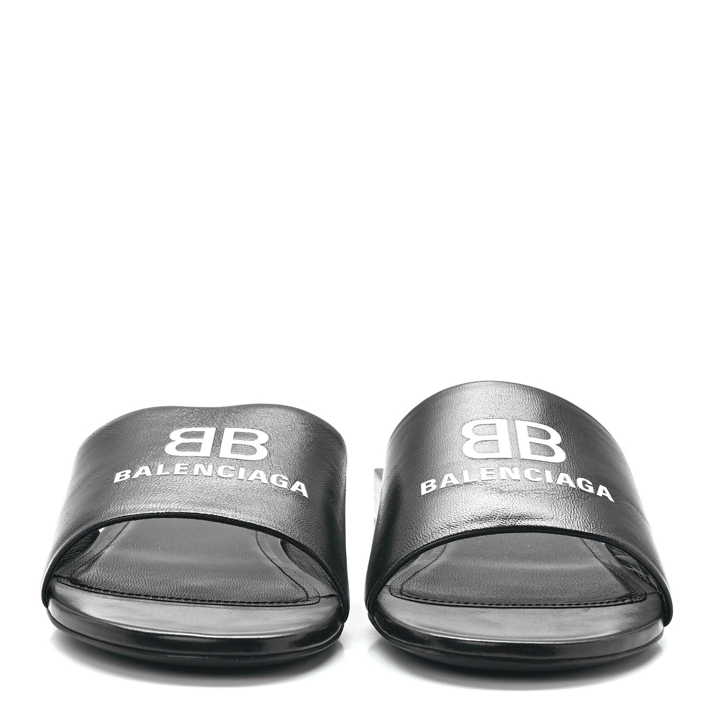 Nappa Soft Box Flat Sandals 36.5 Black White