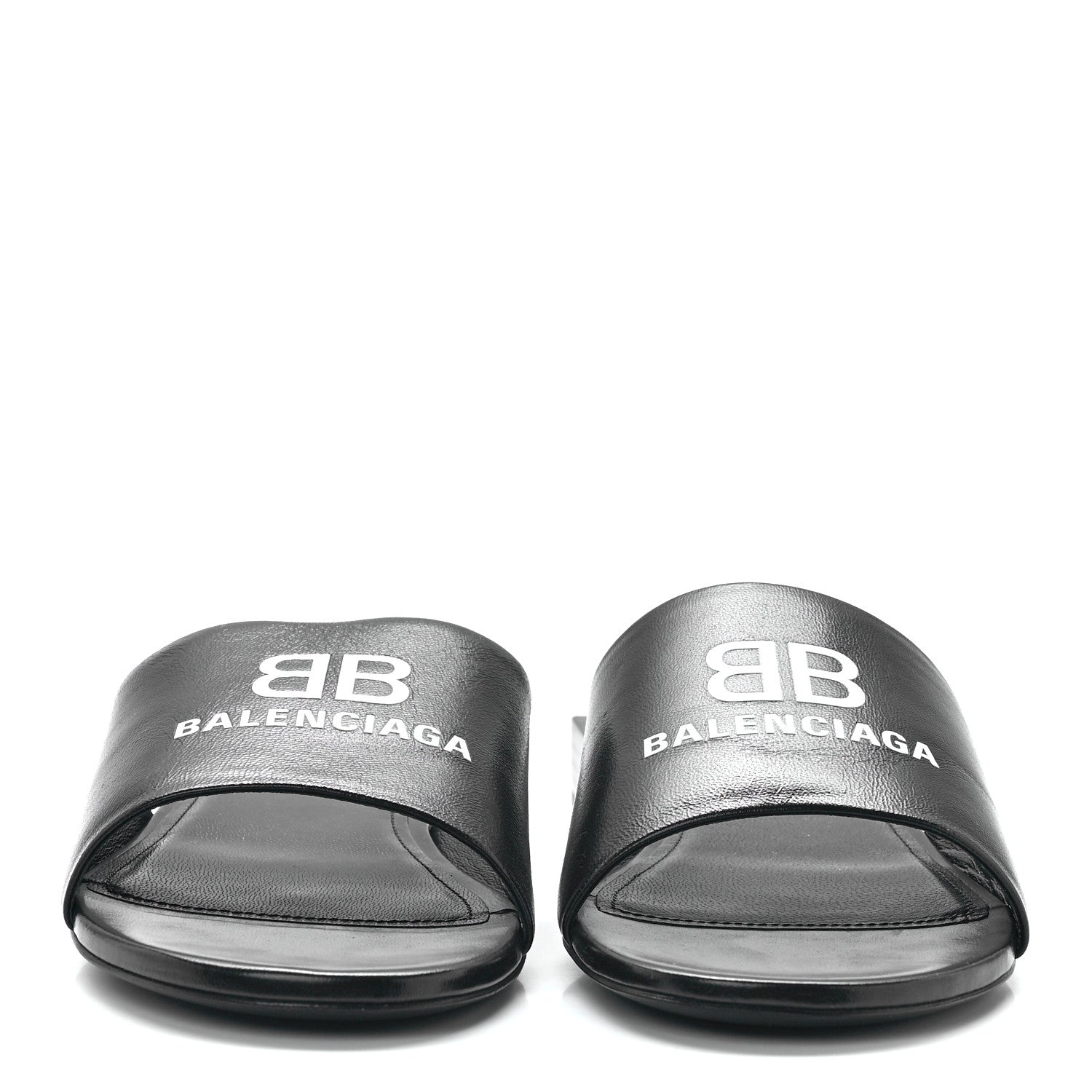 Balenciaga Nappa Soft Box Flat Sandals 36.5 Black White 2 of 9