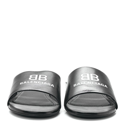 Balenciaga Nappa Soft Box Flat Sandals 36.5 Black White 2 of 9