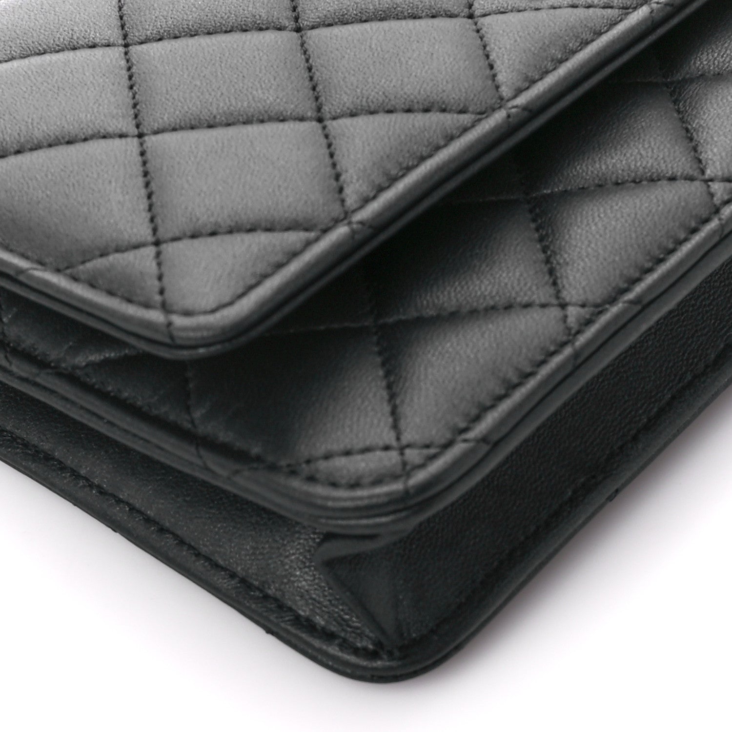 Chanel Lambskin Quilted Wallet On Chain WOC So Black 10 of 12
