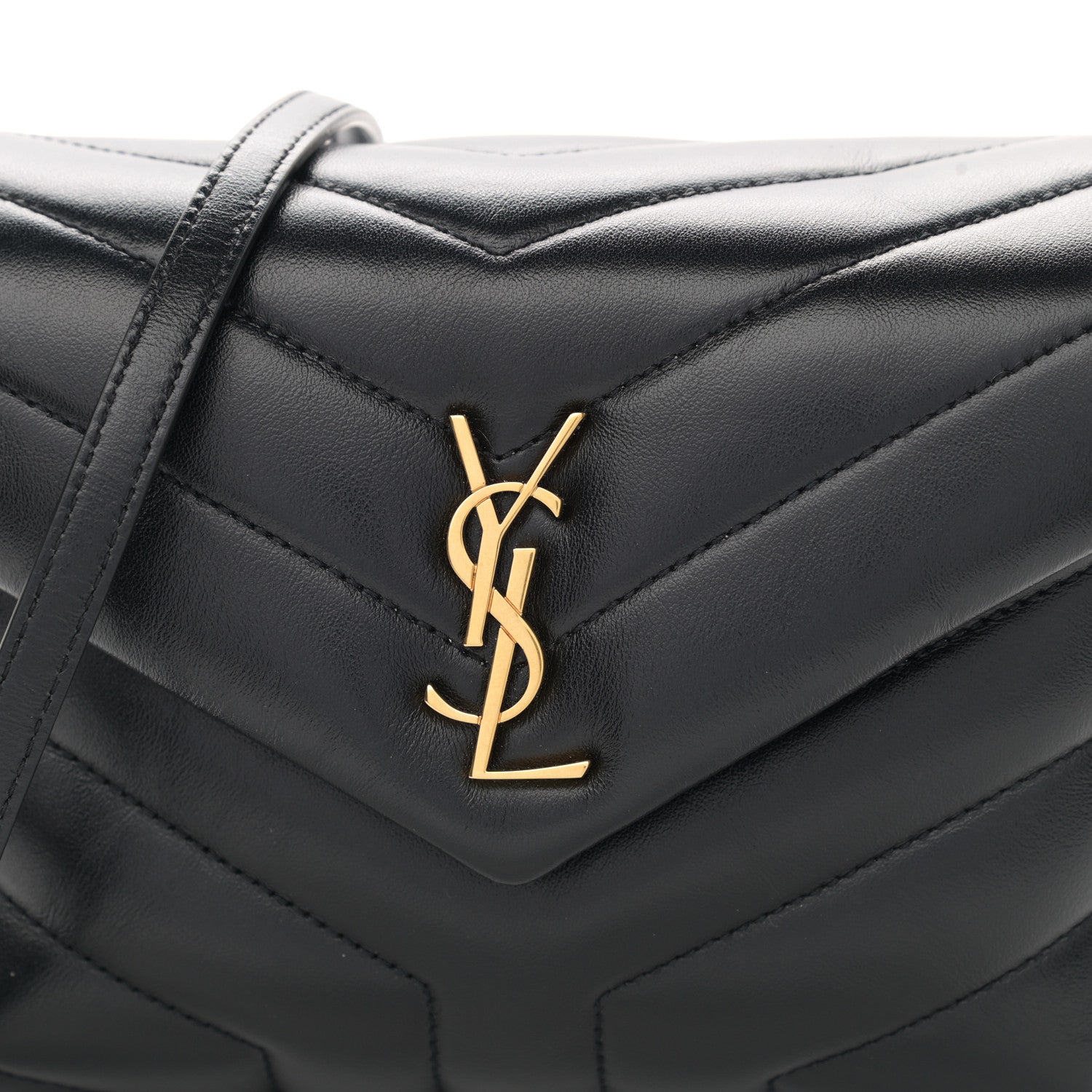 Saint Laurent Calfskin Y Quilted Monogram Toy Loulou Crossbody Bag Black 9 of 14