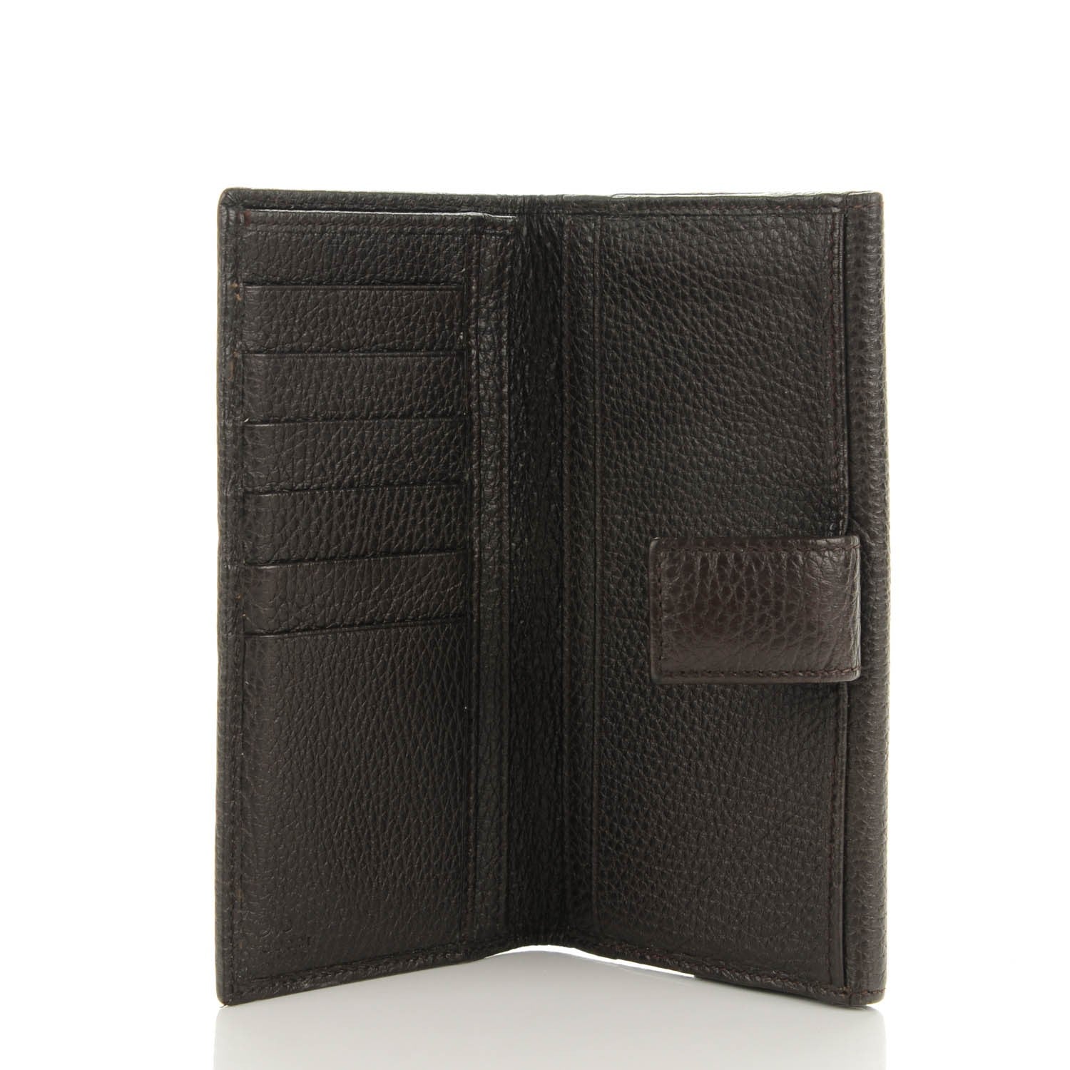 Gucci Denim Monogram Calfskin Continental Wallet Dark Brown 5 of 7