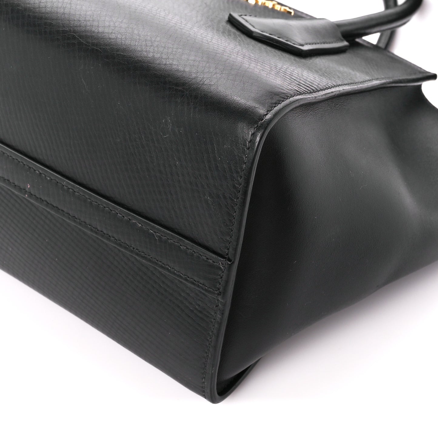Vitello Glace Calfskin Twin Pocket Tote Black