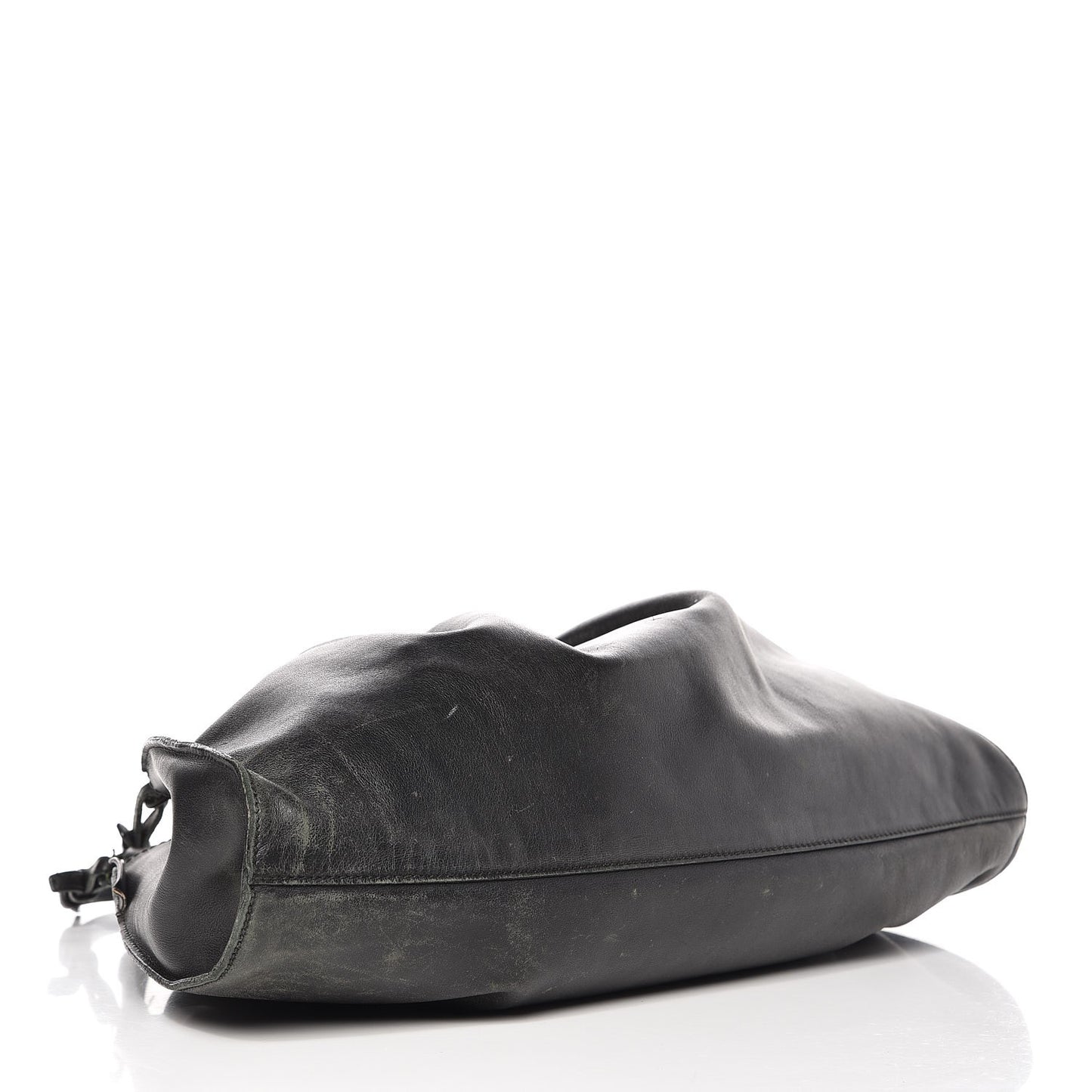 Calfskin Gathered Handbag Black