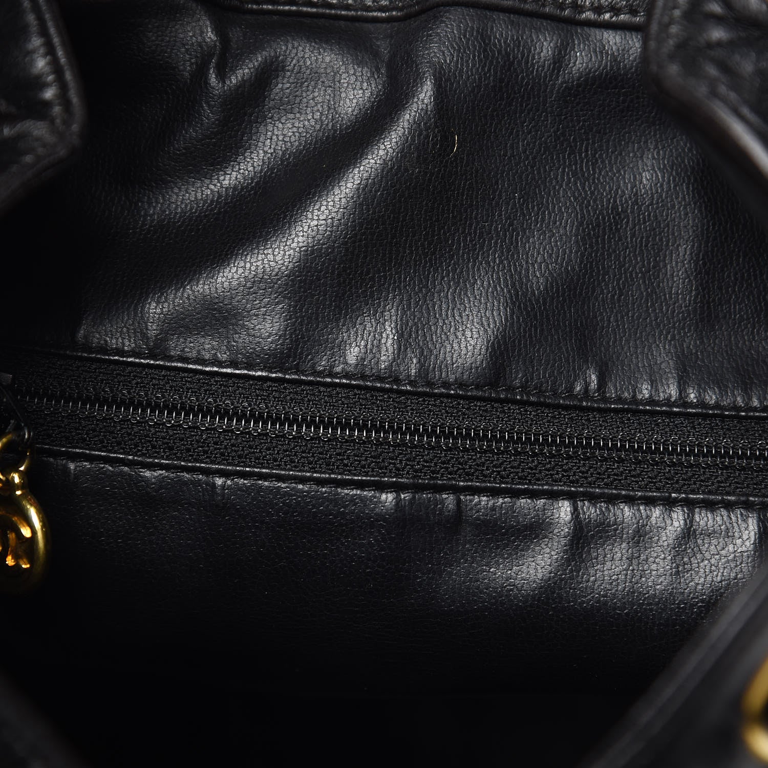 Chanel Lambskin Quilted Drawstring Backpack Black 7 of 14