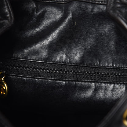 Chanel Lambskin Quilted Drawstring Backpack Black 7 of 14