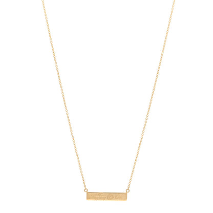 Tiffany 18K Yellow Gold Notes Bar Pendant Necklace 1 of 4