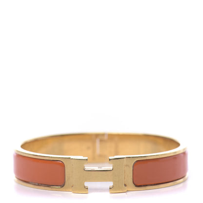 Hermes Enamel Narrow Clic Clac H Bracelet GM Orange 1 of 4