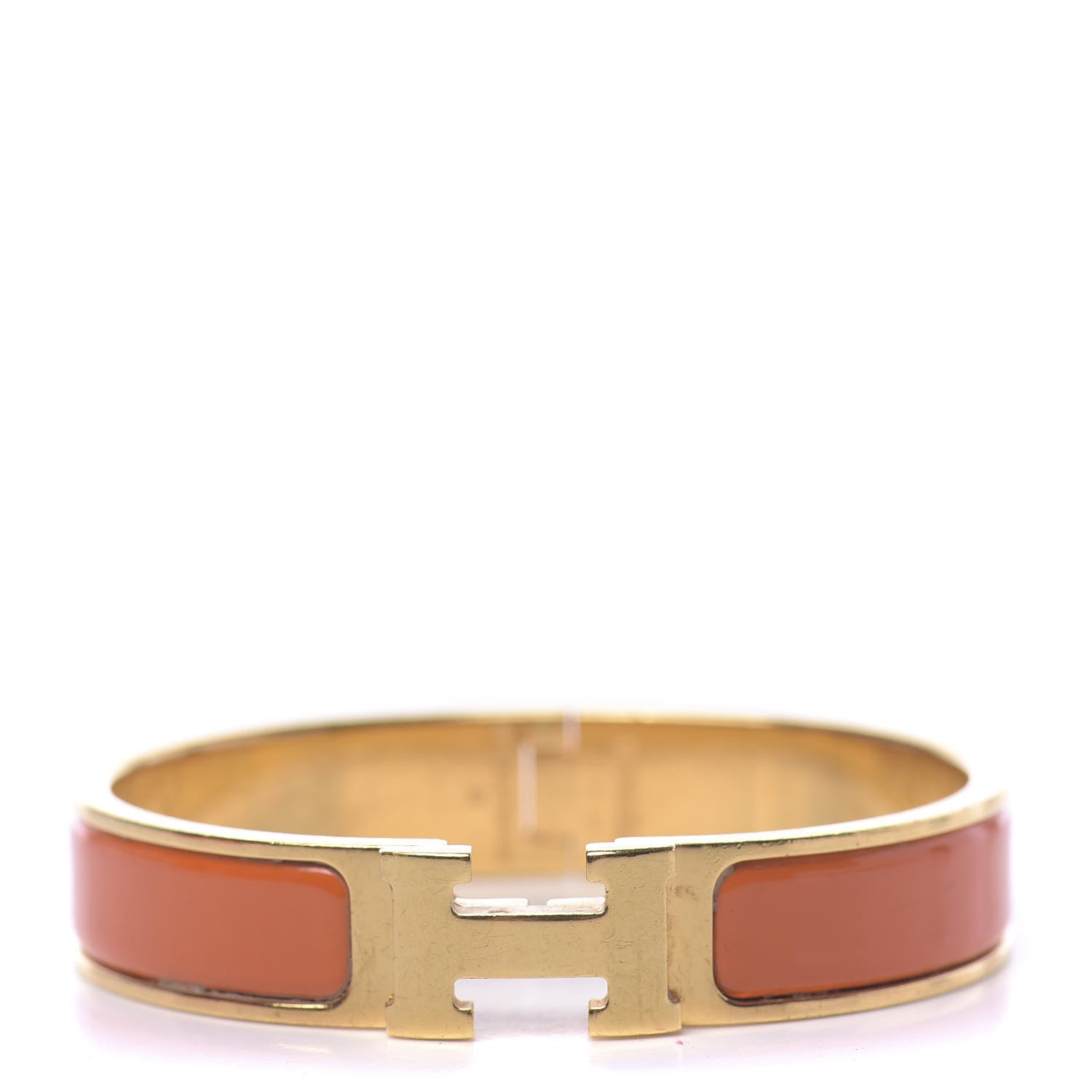 Hermes Enamel Narrow Clic Clac H Bracelet GM Orange 1 of 4