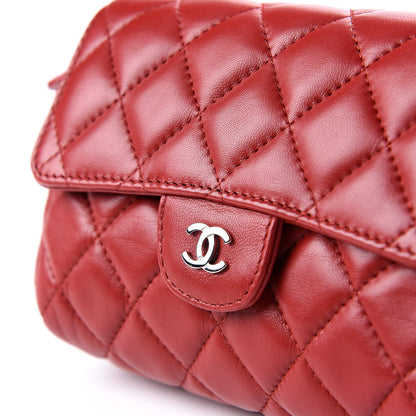 Chanel Lambskin Quilted Flap Cosmetic Case Red 10 of 10