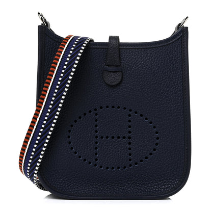 Hermes Taurillon Clemence Amazone Sangle Cavale Evelyne TPM Bleu Nuit Bleu Encre Cuivre 1 of 11