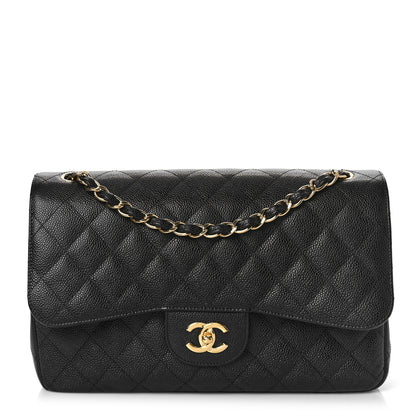 Chanel Caviar Quilted Jumbo Double Flap Black 1 of 12