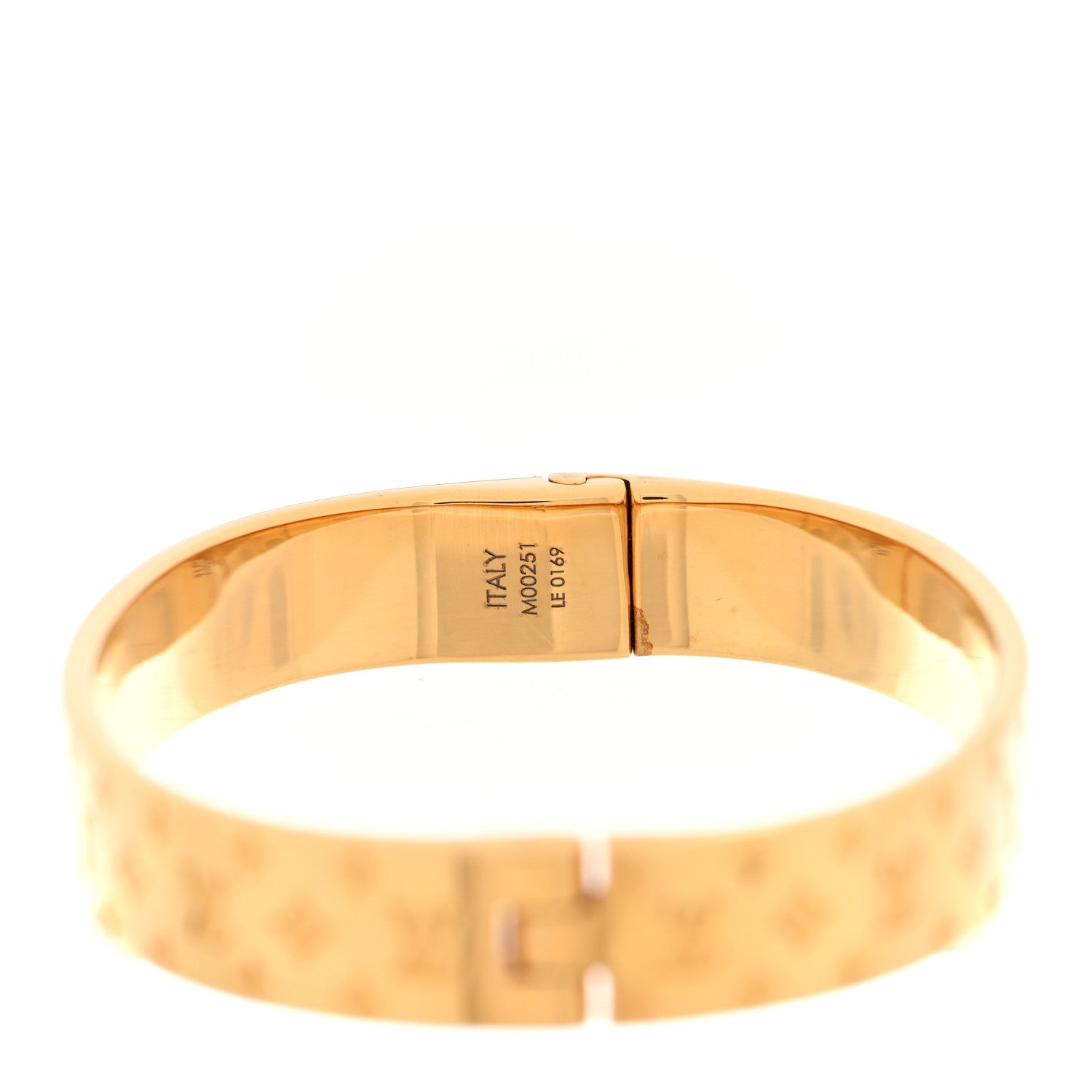 Louis Vuitton Brass Monogram Nanogram Cuff S Gold 5 of 6