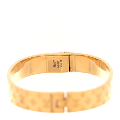 Louis Vuitton Brass Monogram Nanogram Cuff S Gold 5 of 6