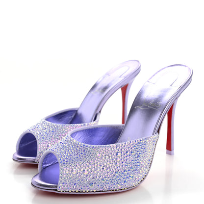 Christian Louboutin Suede Crystal Strass Me Dolly 100 Sandals 37.5 Lilac 4 of 9