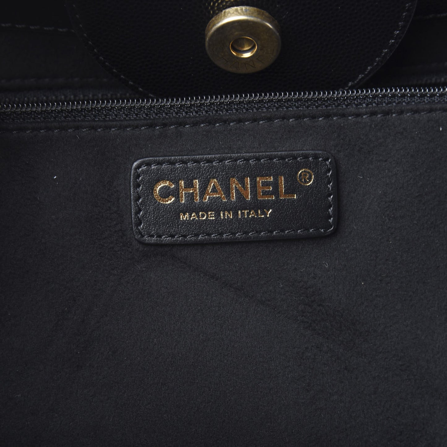 Caviar Small Studded Deauville Tote Black
