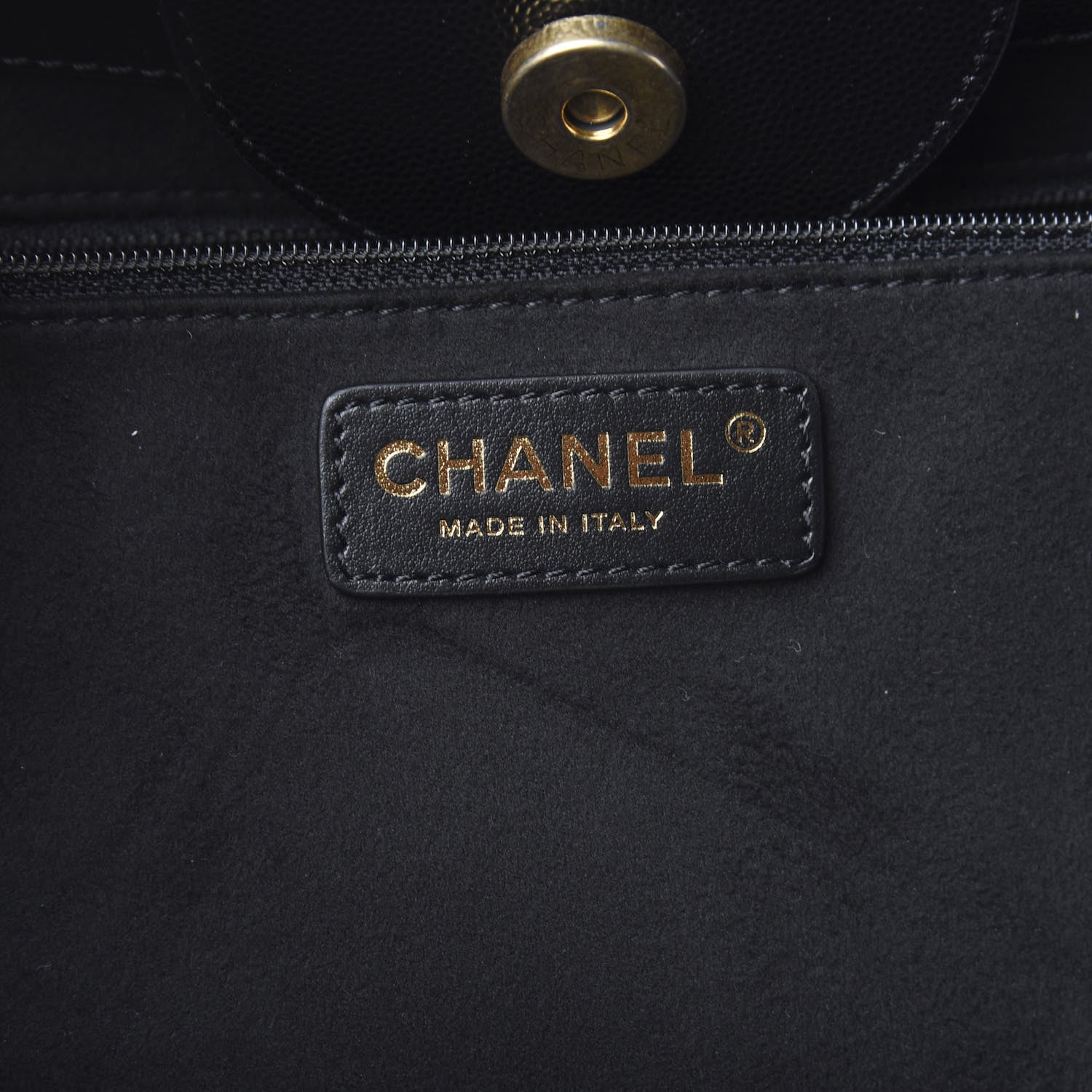 Chanel Caviar Small Studded Deauville Tote Black 5 of 9