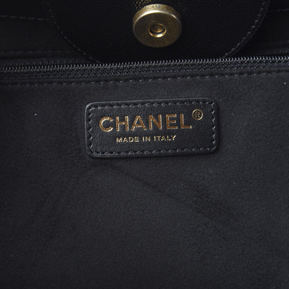 Chanel Caviar Small Studded Deauville Tote Black 5 of 9
