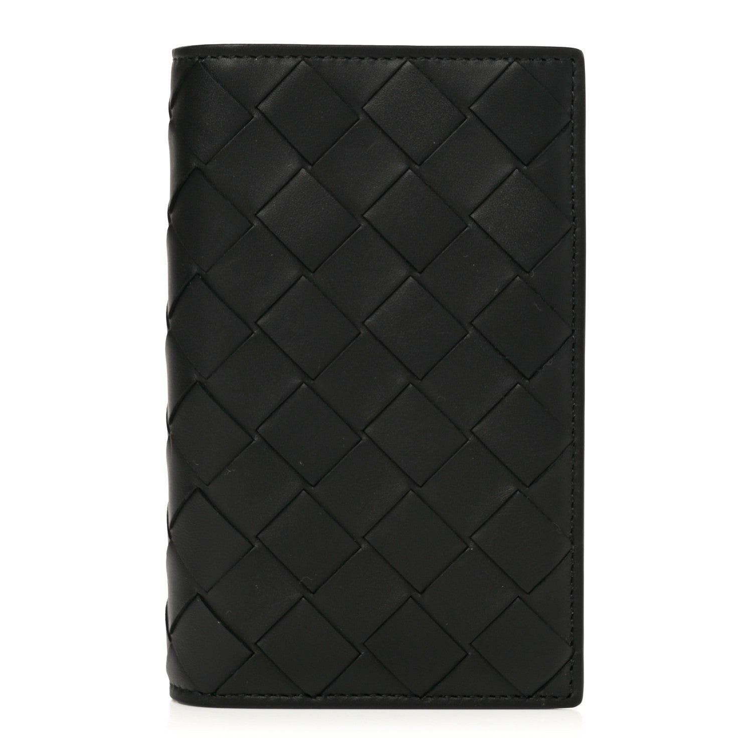 Bottega Veneta Calfskin Intrecciato Passport Case Black Grass 1 of 6