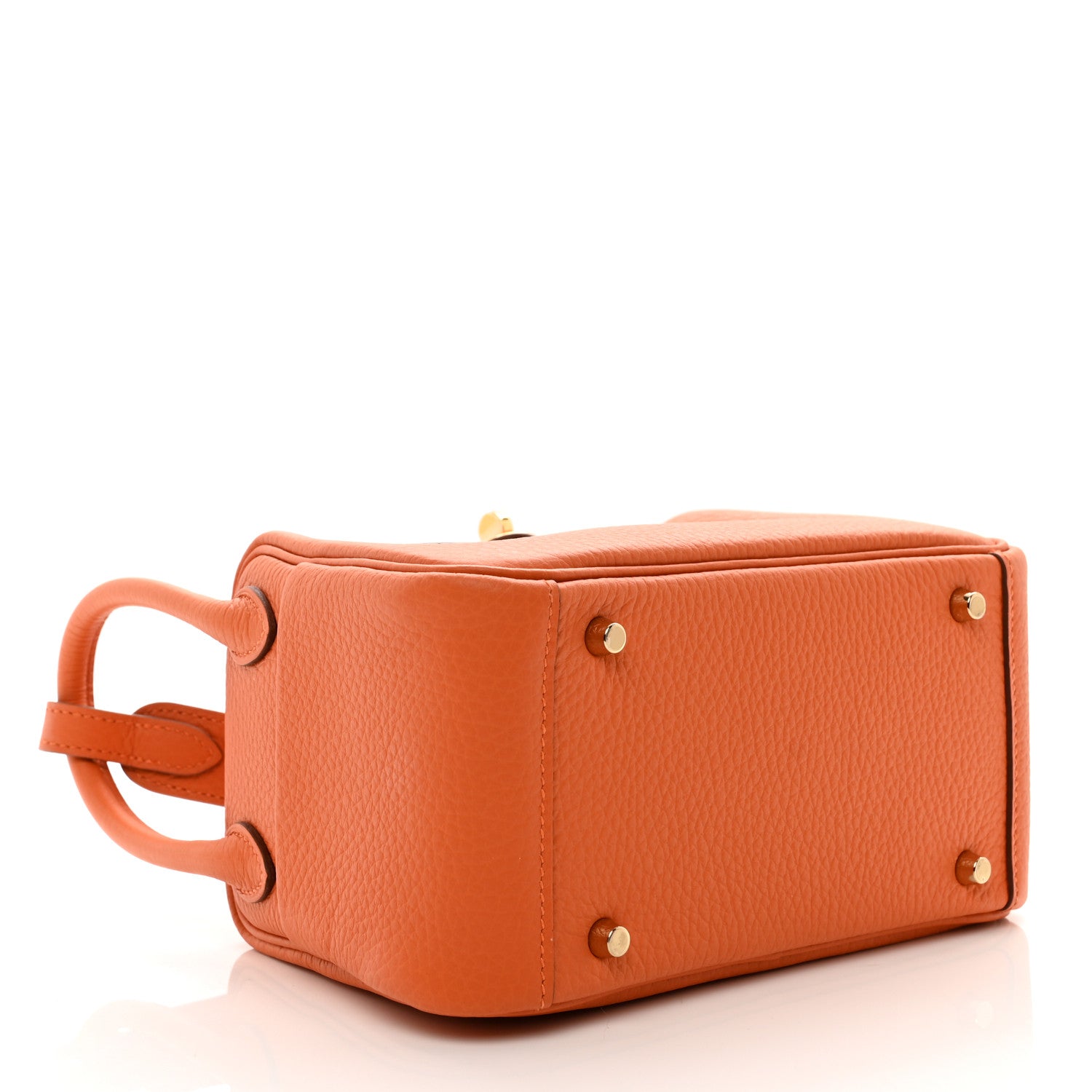 Hermes Taurillon Clemence Mini Lindy 20 Orange 4 of 10