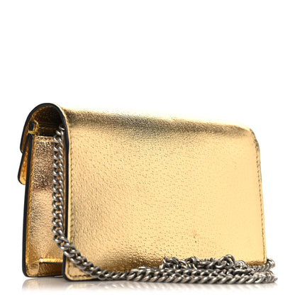 Gucci Metallic Calfskin Super Mini Dionysus Shoulder Bag Gold 3 of 9