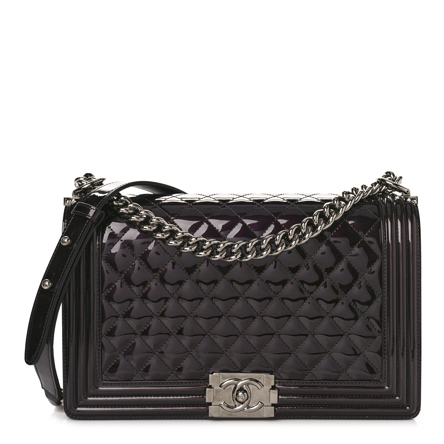 Chanel Patent Calfskin New Medium Boy Flap Burgundy 1 of 10