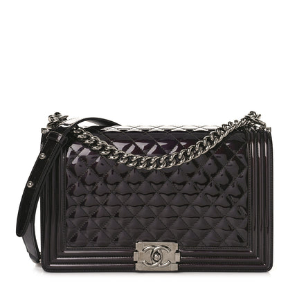 Chanel Patent Calfskin New Medium Boy Flap Burgundy 1 of 10