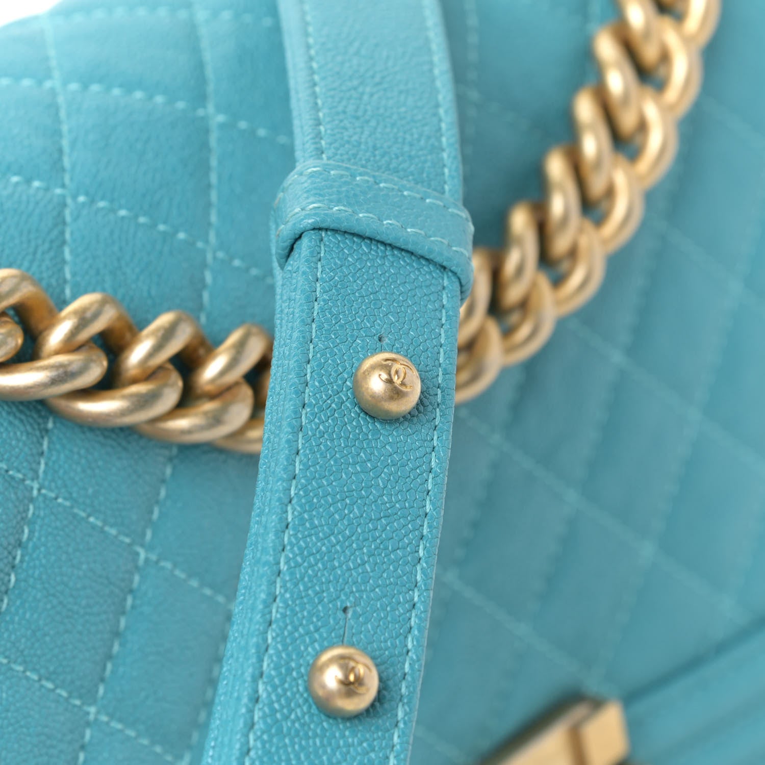 Chanel Caviar Quilted Medium Boy Flap Turquoise 13 of 13
