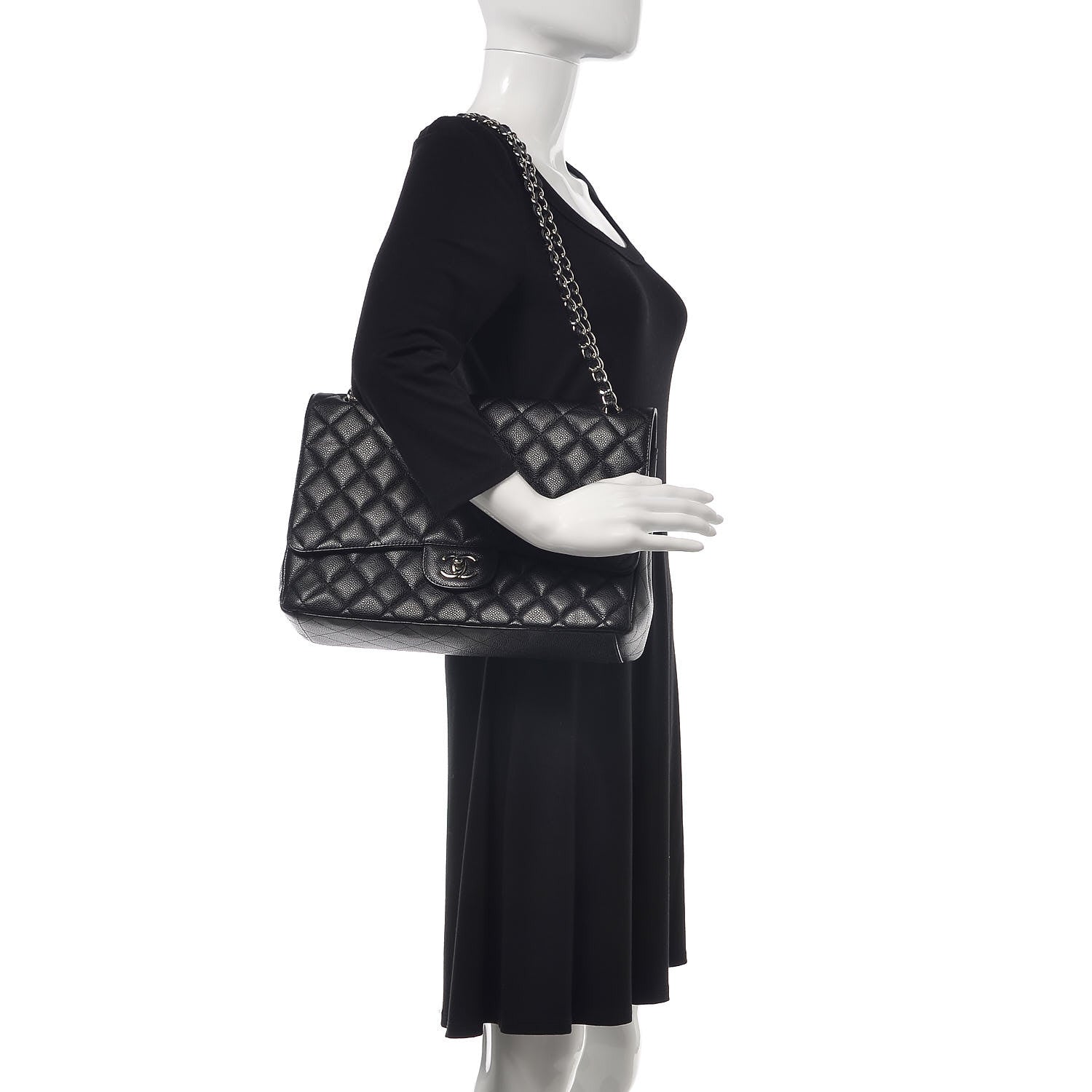 Chanel Caviar Quilted Maxi Single Flap Black 3 of 8