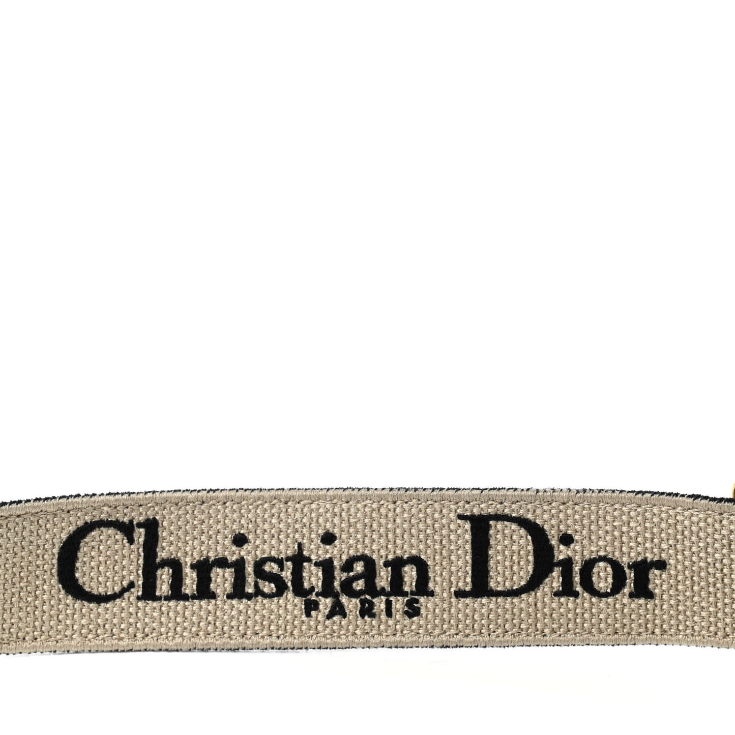 Canvas Embroidered Adjustable Shoulder Strap Black Beige
