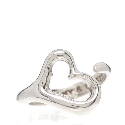 Tiffany Sterling Silver Elsa Peretti Open Heart Ring 53 6.5 1 of 4